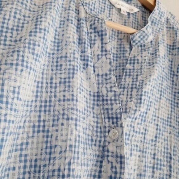 NORTHERN REFLECTION Floral Gingham Check Button Down Shirt Sz XL - Picture 5 of 10